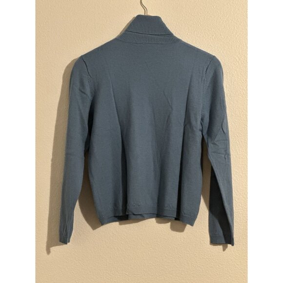 Vintage Pendleton Women’s Long Sleeve Turtleneck Blue Sweater 100% Wool Size L - Picture 8 of 9